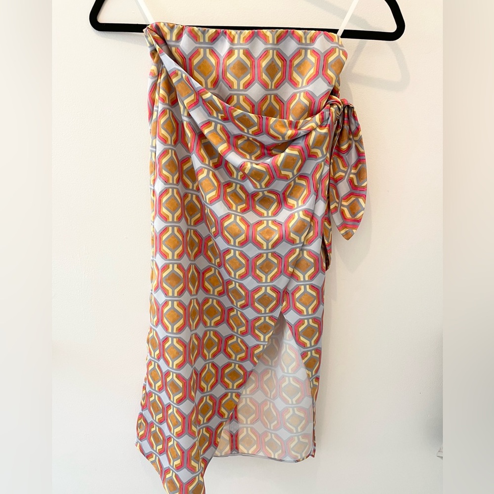 Aritzia babaton silk wrap skirt